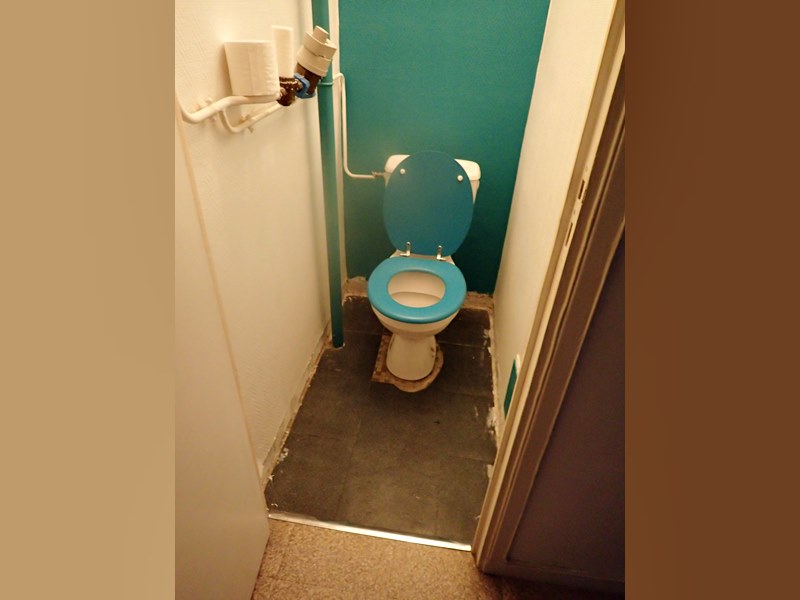 Autre point important de la rénovation: les toilettes... ici, avant les travaux.