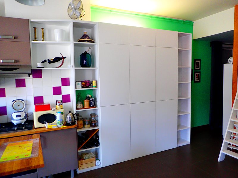 Rallonge sur un grand meuble de salon