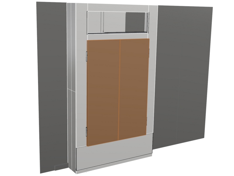 Vue 3D du meuble fermé.