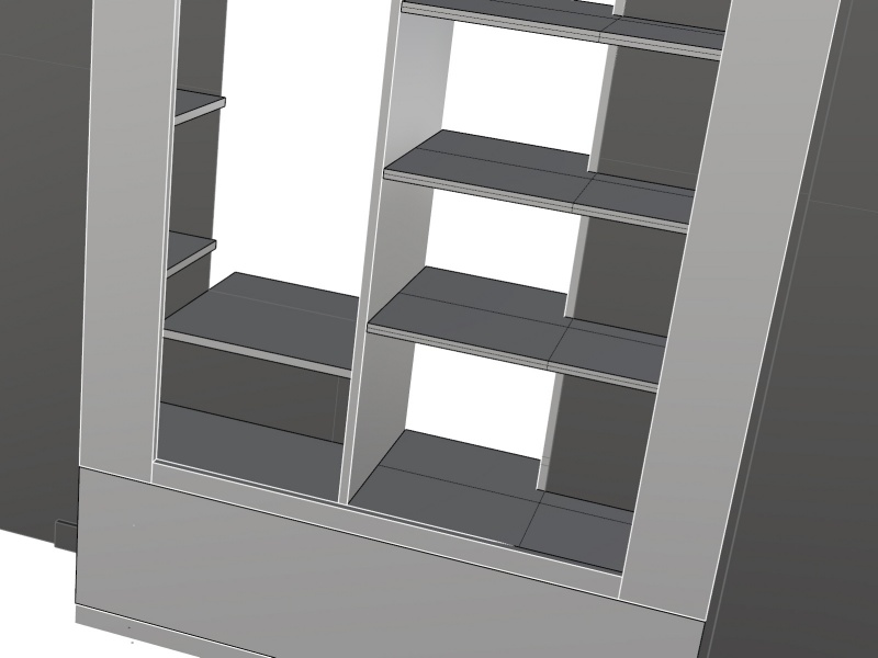 Vue 3D du meuble sans les portes.
