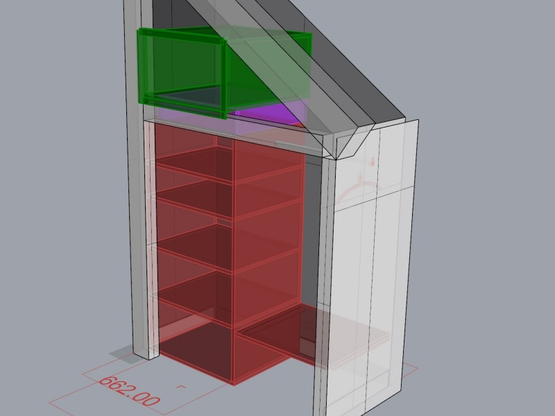 Vue 3D avec l’intérieur et la niche