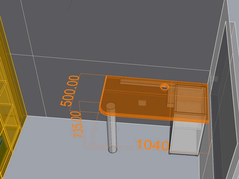 Vue 3D du bureau