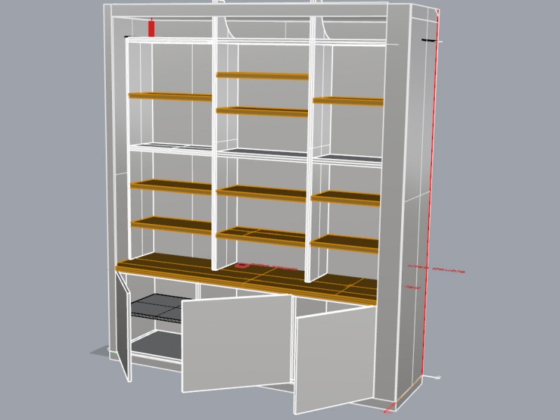 Vue 3D avec les portes ouvertes.