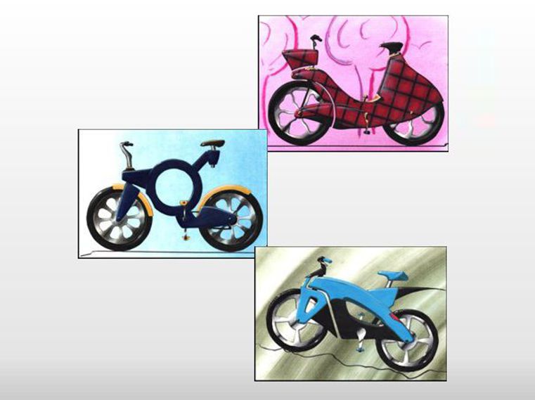 Des modèles déposés de cycles faisant suite à une étude prospective sur les déplacements urbains.