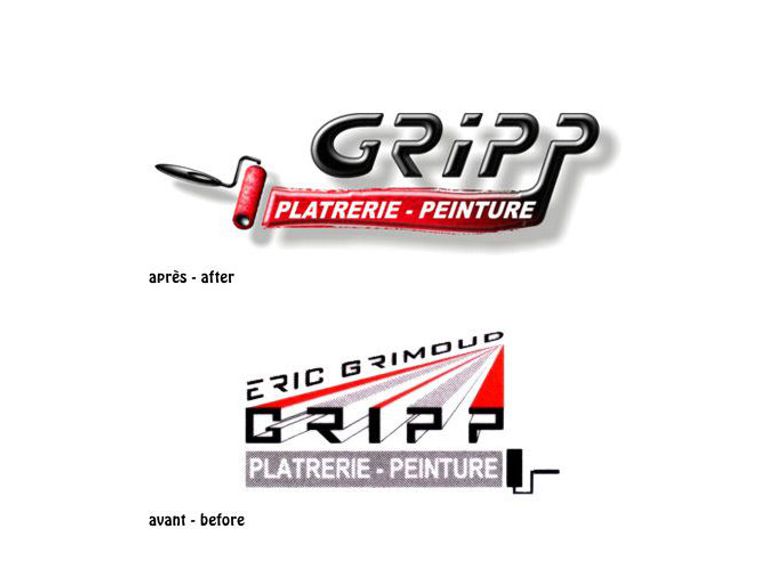 Rénovation logo de la platrerie-peinture Lyonnaise Gripp