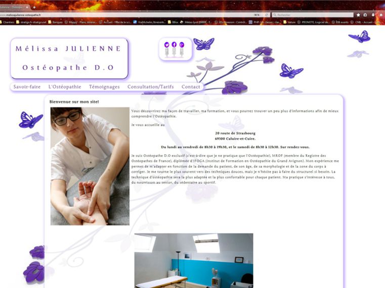 Ce site tout simple, au style zen et naturel, très rapide à télécharger, est auto-géré sur certaines pages pour simplifier l'administration quotidienne