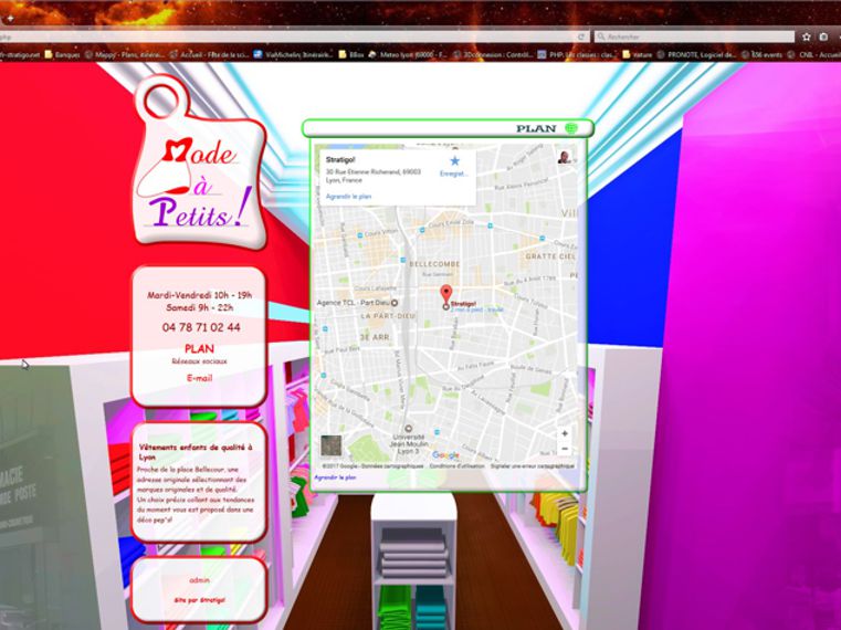 Plan google maps accessible depuis la page d'accueil